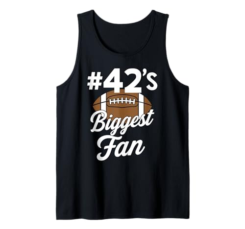Nummer 42 Biggest Fan Fußball Mama Frau Supporter Sohn Cheer Tank Top von Best Football Fan Number Tees