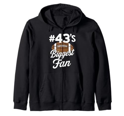 Nummer 43 Biggest Fan Fußball Mama Frau Supporter Sohn Cheer Kapuzenjacke von Best Football Fan Number Tees