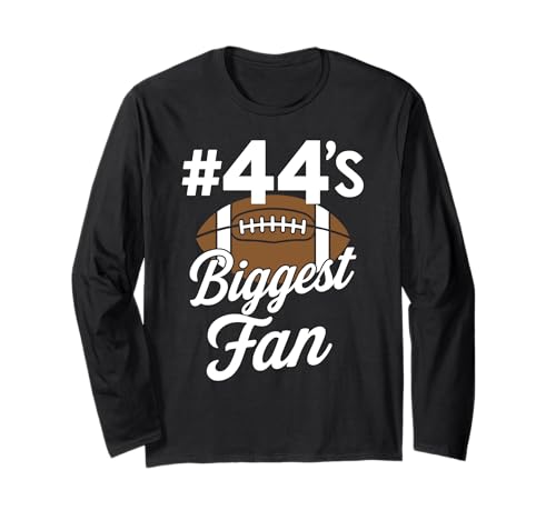Nummer 44 Biggest Fan Fußball Mama Frau Supporter Sohn Cheer Langarmshirt von Best Football Fan Number Tees