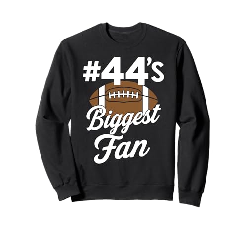 Nummer 44 Biggest Fan Fußball Mama Frau Supporter Sohn Cheer Sweatshirt von Best Football Fan Number Tees