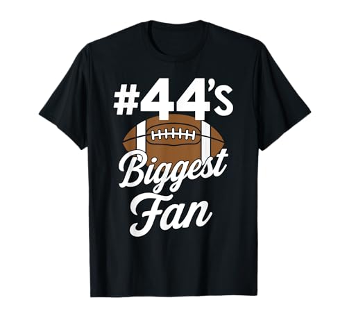 Nummer 44 Biggest Fan Fußball Mama Frau Supporter Sohn Cheer T-Shirt von Best Football Fan Number Tees
