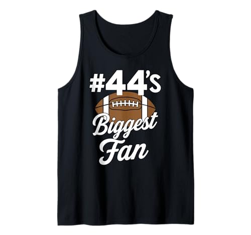 Nummer 44 Biggest Fan Fußball Mama Frau Supporter Sohn Cheer Tank Top von Best Football Fan Number Tees
