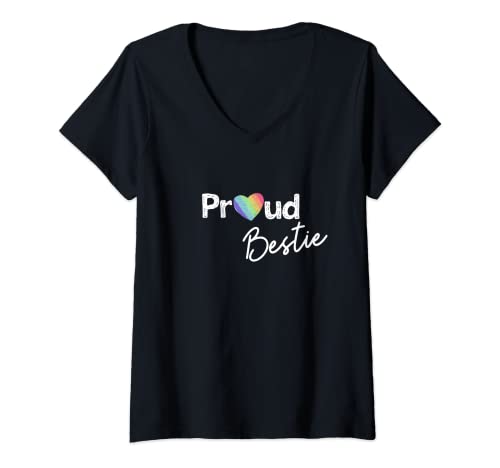 Damen Stolzes Bestie Pride Hemd | Beste Freundin Ally Gay Pride T-Shirt mit V-Ausschnitt Damen Stolzes Bestie Pride Hemd | Beste Freundin Ally Gay Pride T-Shirt mit V-Ausschnitt von Best Friend Ally Pride Tee