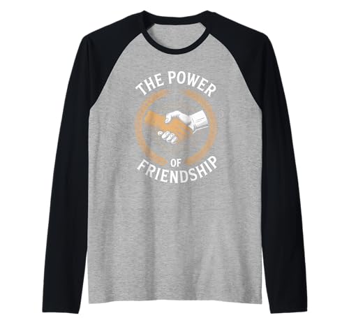 Humorvoller Spruch The Power of Friendship Handshake Women Me Raglan von Best Friends Quote Unity Loyalty Bond Humor Joke