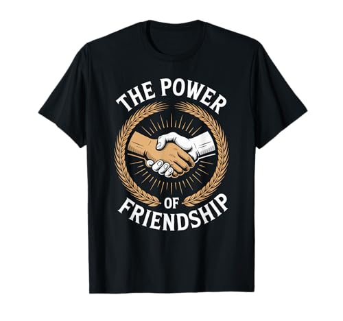 Humorvoller Spruch The Power of Friendship Handshake Women Me T-Shirt von Best Friends Quote Unity Loyalty Bond Humor Joke