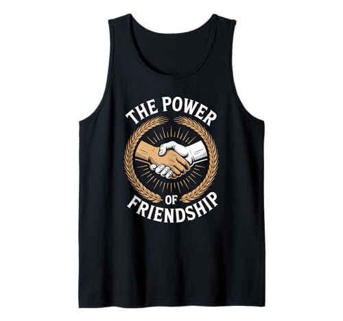 Humorvoller Spruch The Power of Friendship Handshake Women Me Tank Top von Best Friends Quote Unity Loyalty Bond Humor Joke