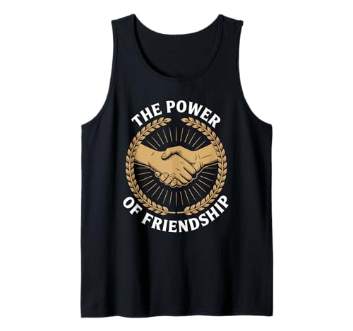 Humorvoller Spruch The Power of Friendship Handshake Women Men Tank Top von Best Friends Quote Unity Loyalty Bond Humor Joke