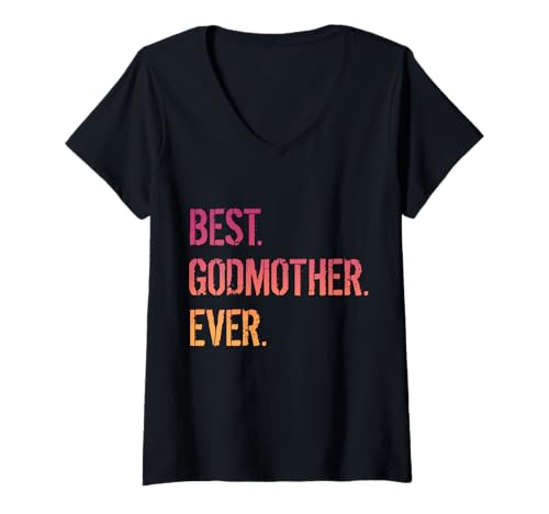Damen Beste Patin aller Zeiten T-Shirt mit V-Ausschnitt von Best Godmother Ever apparels