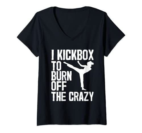 Damen Cooles Kickboxen für Herren und Damen, Kickboxer, Jab, Workout, Fitness T-Shirt mit V-Ausschnitt von Best Kickboxing Gifts Kick Boxing Sports Clothing