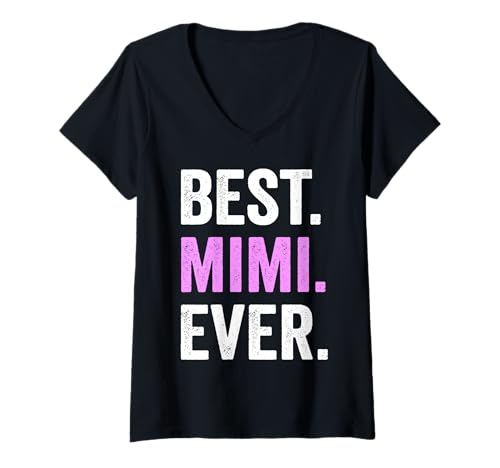 Damen Best Mimi Ever Love Mimi Muttertag Oma Geburtstag T-Shirt mit V-Ausschnitt Damen Best Mimi Ever Love Mimi Muttertag Oma Geburtstag T-Shirt mit V-Ausschnitt von Best MimiEver I Love My Mimi Store