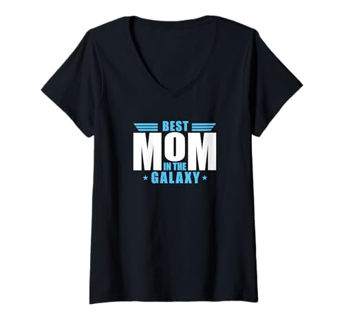 Damen Lustige Typografie für Mütter und Sci-Fi Fans T-Shirt mit V-Ausschnitt Damen Lustige Typografie für Mütter und Sci-Fi Fans T-Shirt mit V-Ausschnitt von Best Mom in the Galaxy - Mother's Day, Birthday