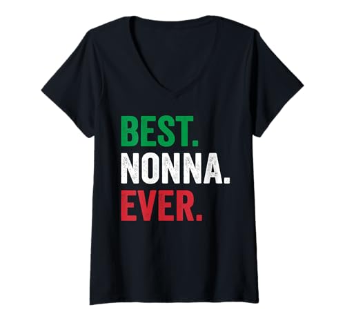 Damen Best Nonna Ever Italienische Oma Muttertag T-Shirt mit V-Ausschnitt Damen Best Nonna Ever Italienische Oma Muttertag T-Shirt mit V-Ausschnitt von Best Nonna Ever Apparel Co.