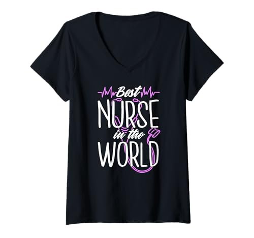 Damen Beste Krankenschwester der Welt - Lustige Krankenschwester T-Shirt mit V-Ausschnitt Damen Beste Krankenschwester der Welt - Lustige Krankenschwester T-Shirt mit V-Ausschnitt von Best Nurse In The World