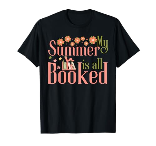 My Summer Is All Booked Retro Summer Book Lover Damen Mädchen T-Shirt von Best Summer Gifts Seasonal