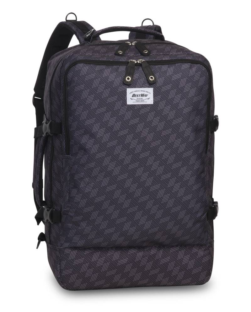 Best Way - BestWay Cabin Pro Print Reiserucksack *dunkelgrau/mittelgrau von Best Way