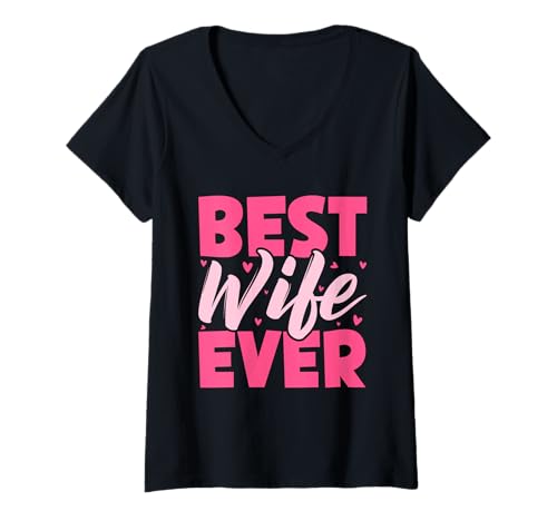 Damen Beste Ehefrau aller Zeiten, Ehefrau, verheiratet, Flitterwochen, Mädchen, Ehepaar T-Shirt mit V-Ausschnitt Damen Beste Ehefrau aller Zeiten, Ehefrau, verheiratet, Flitterwochen, Mädchen, Ehepaar T-Shirt mit V-Ausschnitt von Best Wife Marriage Couple Women Gifts From Husband