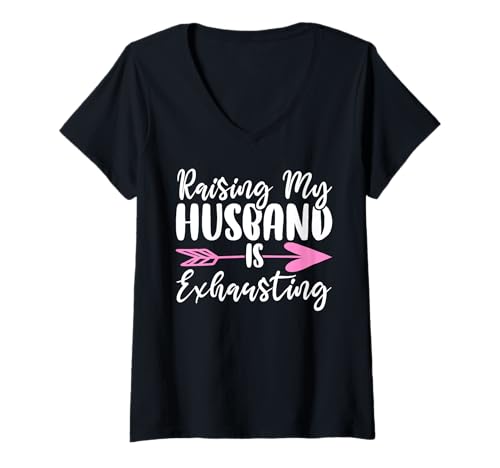 Damen Meinen Mann großzuziehen ist anstrengend Wifey Married Wives Wifey T-Shirt mit V-Ausschnitt Damen Meinen Mann großzuziehen ist anstrengend Wifey Married Wives Wifey T-Shirt mit V-Ausschnitt von Best Wife Marriage Couple Women Gifts From Husband