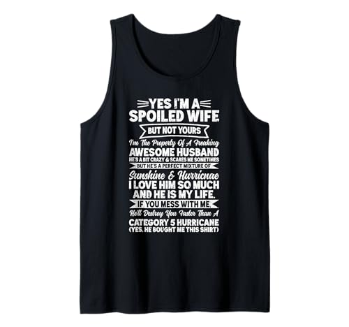 Verwöhnte Ehefrau Flitterwochen Paar Ehefrau Ehemann Ehefrauen Mädchen Tank Top Verwöhnte Ehefrau Flitterwochen Paar Ehefrau Ehemann Ehefrauen Mädchen Tank Top von Best Wife Marriage Couple Women Gifts From Husband