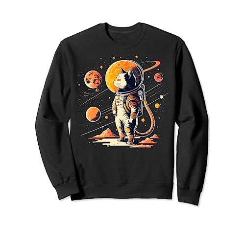 Funny Space Cat Gifts Men Women Kids Space Astronaut Cat Sweatshirt von Best costume Space Astronaut Cat gaming Space Cat