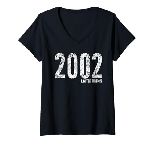 Damen 2002 Classic Born in 2002 Retro Birthday in limitierter Auflage T-Shirt mit V-Ausschnitt Damen 2002 Classic Born in 2002 Retro Birthday in limitierter Auflage T-Shirt mit V-Ausschnitt von Best of 2002 Limited Edition Classic Born in 2002