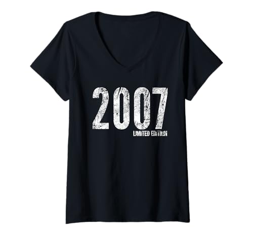 Damen 2007 Classic Born in 2007 Retro Birthday in limitierter Auflage T-Shirt mit V-Ausschnitt Damen 2007 Classic Born in 2007 Retro Birthday in limitierter Auflage T-Shirt mit V-Ausschnitt von Best of 2007 Limited Edition Classic Born in 2007