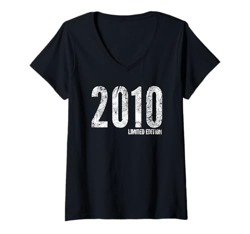 Damen 2010 Classic Born in 2010 Retro Birthday in limitierter Auflage T-Shirt mit V-Ausschnitt Damen 2010 Classic Born in 2010 Retro Birthday in limitierter Auflage T-Shirt mit V-Ausschnitt von Best of 2010 Limited Edition Classic Born in 2010
