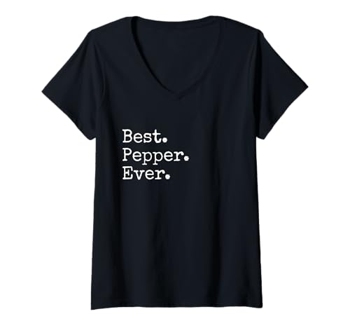 Damen Am besten. Pfeffer. Jemals. T-Shirt mit V-Ausschnitt von Best. Pepper. Ever.