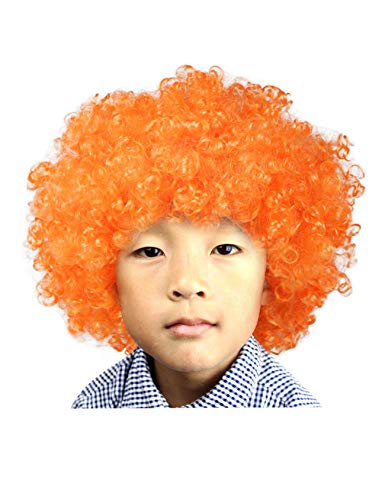 Bestgift Halloween Karneval Kappe Mode Urlaub Flauschige lustige Show Kunstfaser Clown Perücke Orange 6+ Jahre alt von Bestgift
