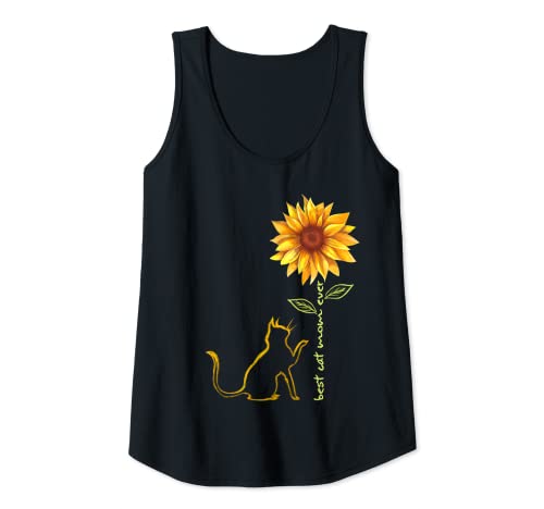 Damen Best Cat Mom Ever Katzenmama Sonnenblume Katzenbaum Tank Top von Best