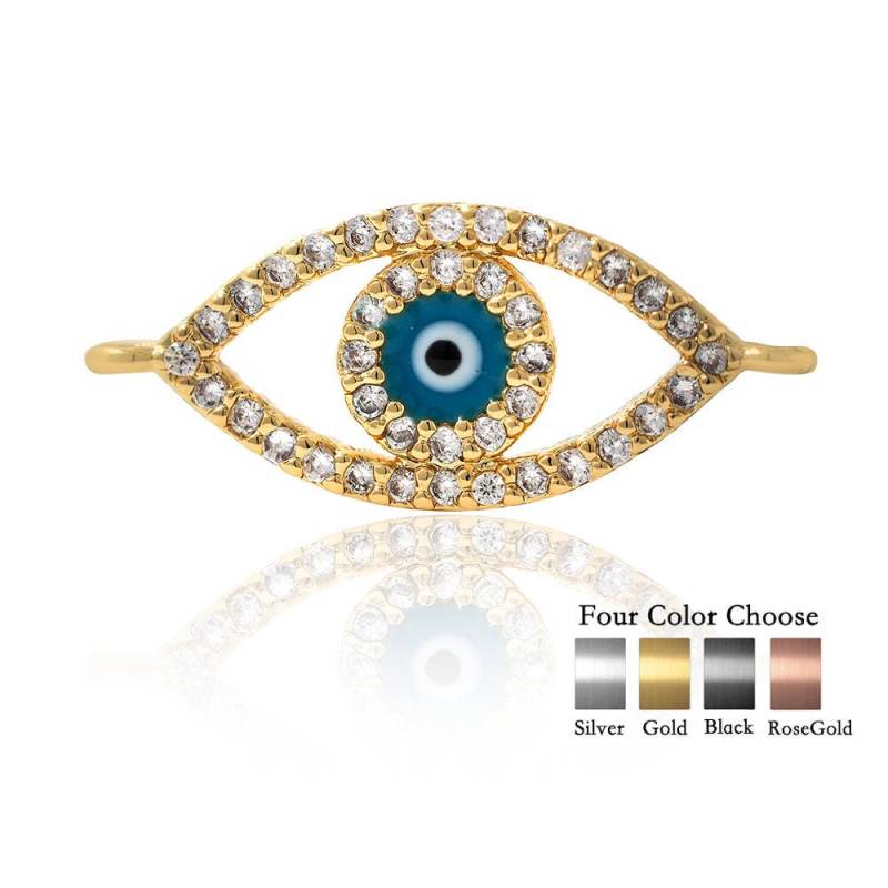 Blaue Sendeauge Original Schmuck Herstellung Für Männer Frauen Charms Armband Connector 20x8mm 1Pcs von BestBeaded