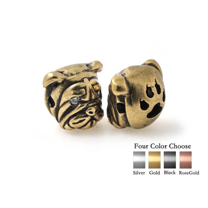 Bulldogge Charm Bead Tierkopf Perlen Zubehör Für Männer Armband Spacer Schmuck Machen 13x11mm von BestBeaded