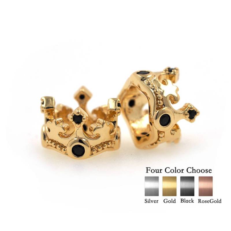 Feuer Krone Spacer Perlen Micro Pave Cz Für Männer Armband Charms Schmuck Machen 8 X 6mm 1 Pcs von BestBeaded