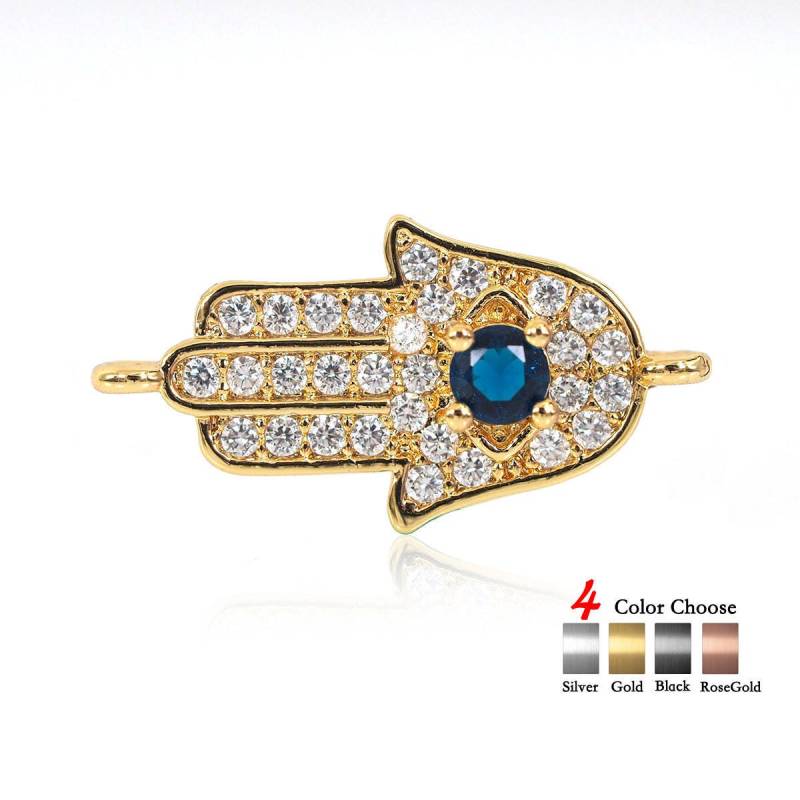 Hand Gottes, Cz Mikro Pflaster Armband Stecker, Zirkonia Böse Augen Raum Vier Farben Sind Verfügbar von BestBeaded