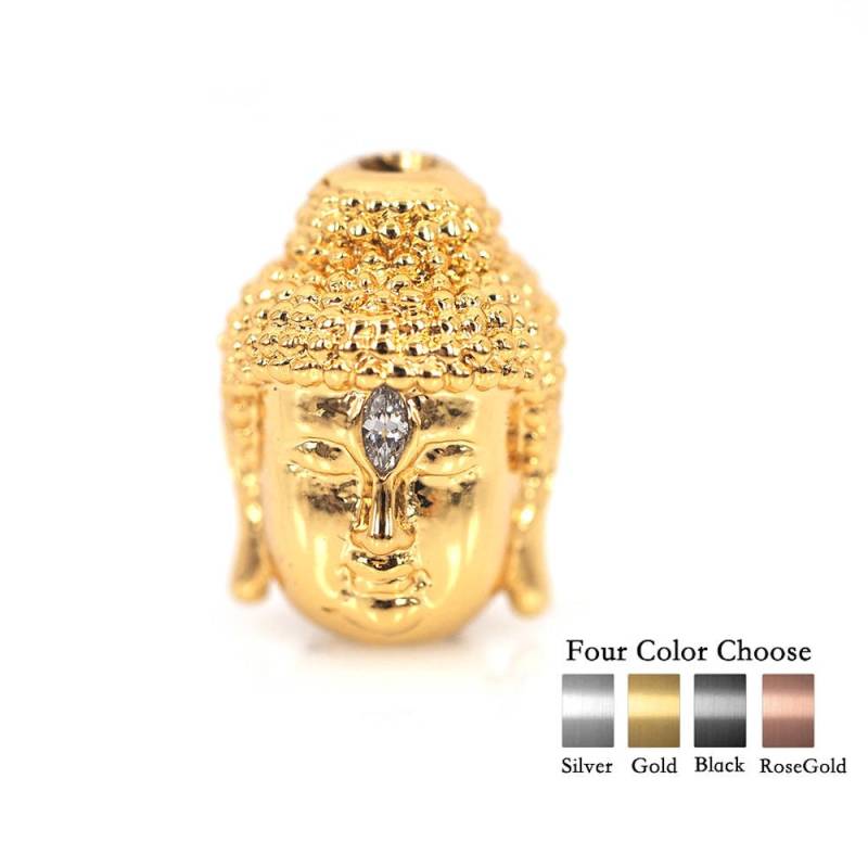 Micro Pave Cz Glück Buddha Kopf Männer Frauen Charm Armband Perlen Yoga Diy Schmuckherstellung 10x14mm von BestBeaded