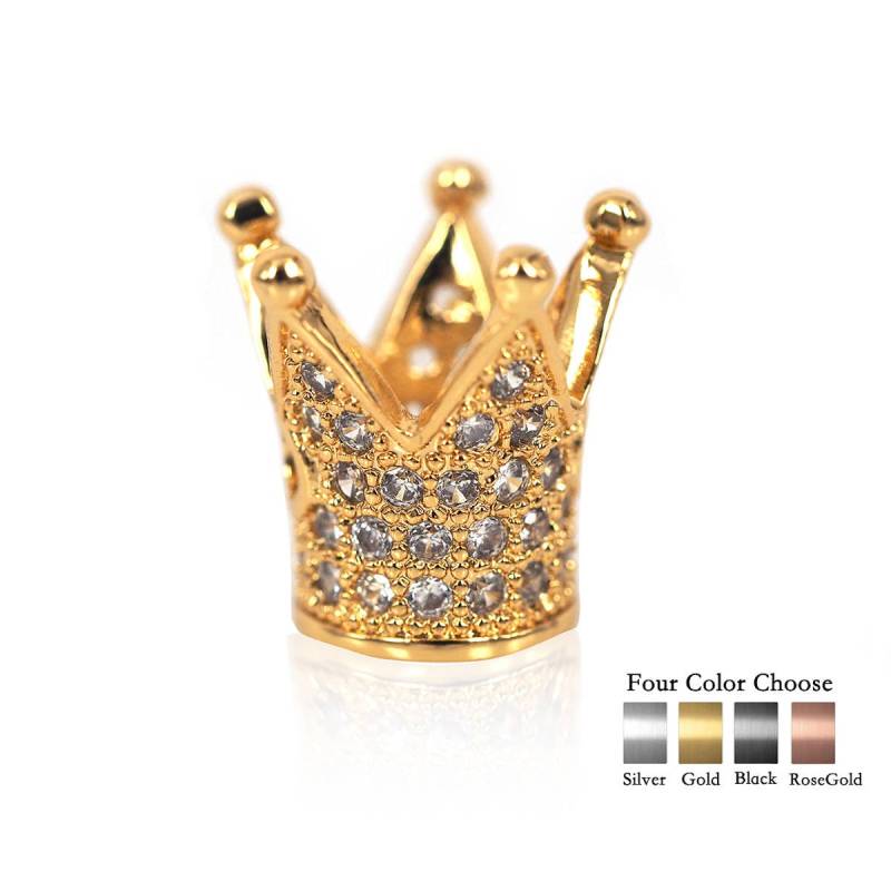 Mikro Pflastern Cz2Pcs König Krone Anschlüsse Perle, Für Männer Armband Halskette Machen, Charme Spacer Perlen 13mm von BestBeaded