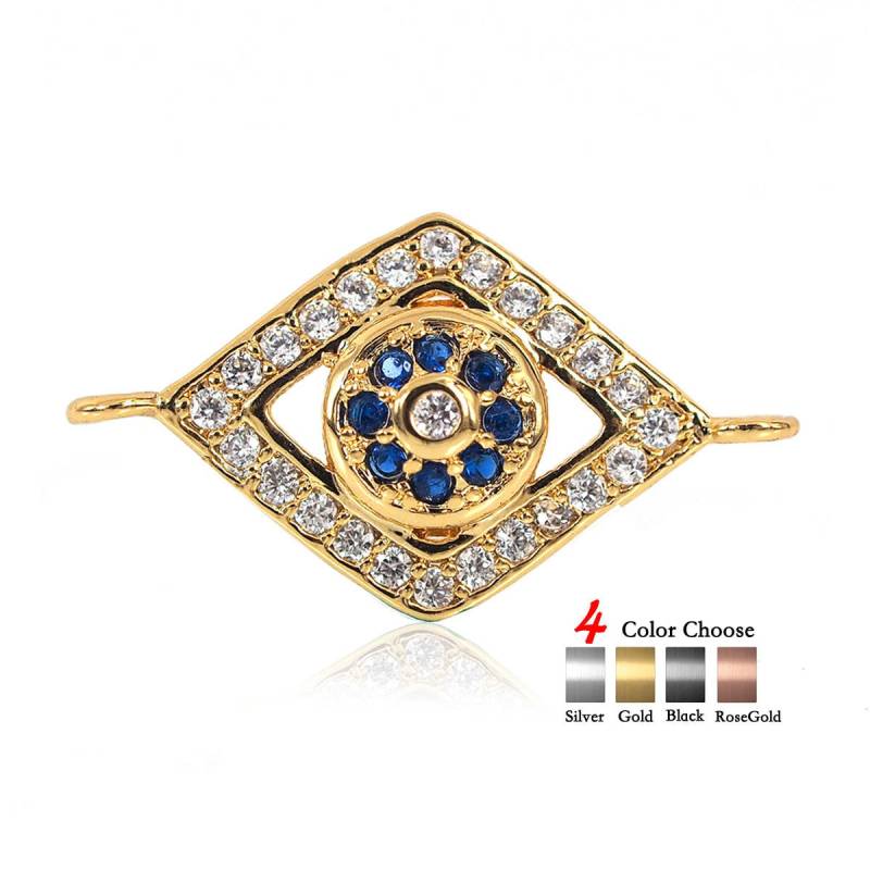 Schmuck Zubehör Charms Passt Original Armband Micro Pave Zirkon Blau Auge Charm Anschlüsse Für Frauen Männer Diy Machen 16 X 10mm von BestBeaded