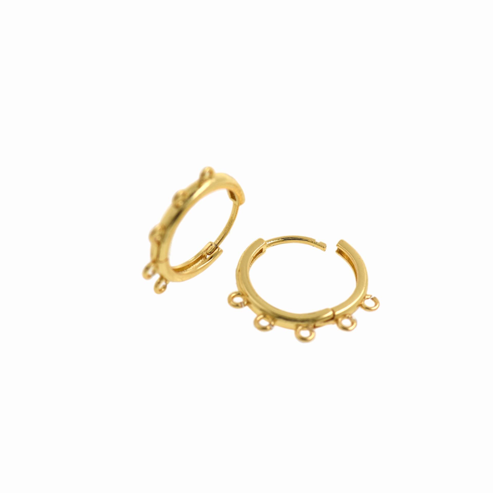 Vergoldete Runde Ohrringe, European & American Simple, Für Die Schmuckherstellung, 18, 5x3mm von BestBeaded