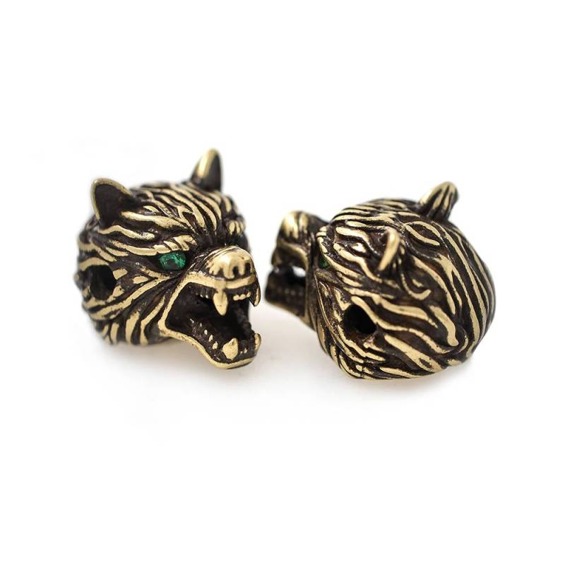 Wolf Kopf Männer Armband Spacer Perlen, Mikro Pflastern Cz Wilden Charme Für Diy Schmuck Erkenntnisse 11x14mm von BestBeaded