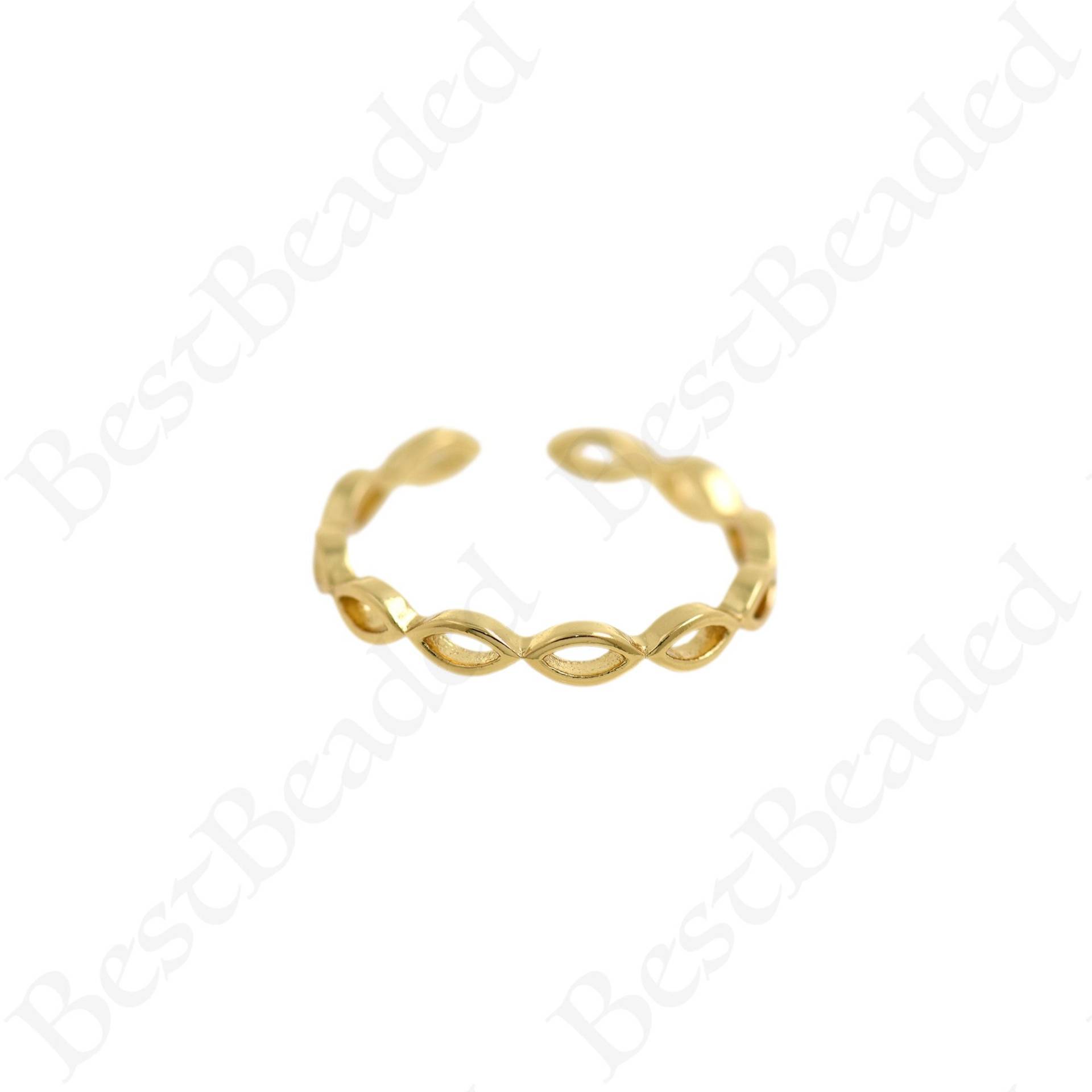 Zierlicher Schlichter Stapelring, 18K Gold Filled Verstellbarer Ring, Diy Hochzeitsschmuck Zubehör 20x2, 5mm von BestBeaded