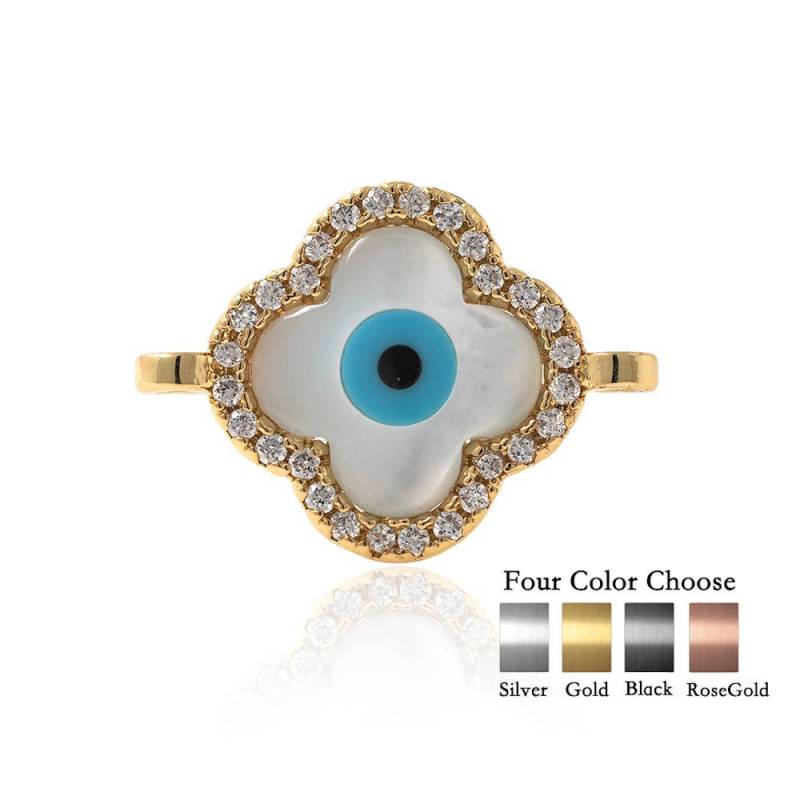 stilvolle Shell Klee Evil Eye Connector Für Frauen Armband/Halskette Charms Perlen Schmuck Liebhaber Geschenk 18 X 13 Mm 1 Pcs von BestBeaded