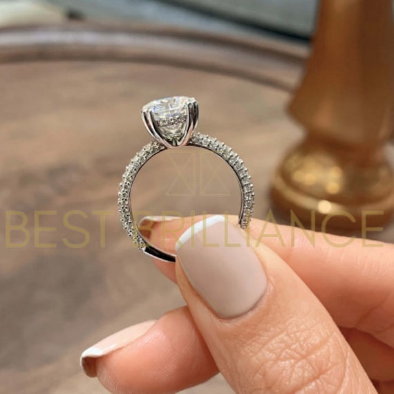 Atemberaubender Verlobungsring 3.5 Ct Echte Fancy Diamonds F Vs2 Hohe Qualität von BestBrilliance