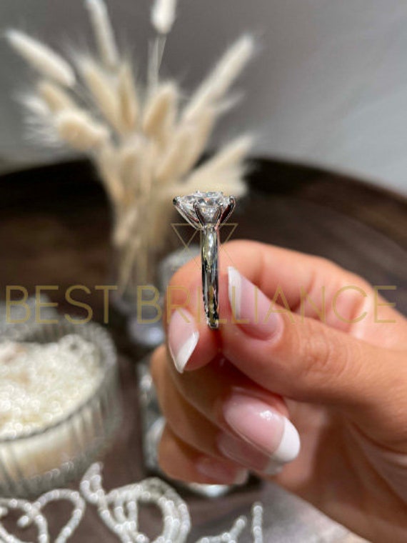 Perfekte Birne Solitär Ring Modernes Einfaches Design Moissanite Geschenk von BestBrilliance