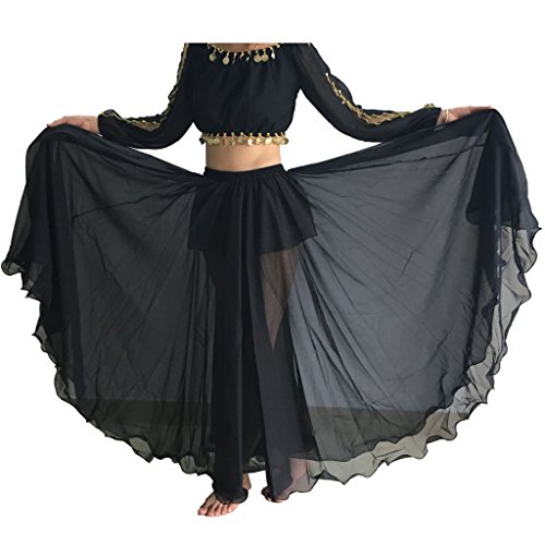 BestDance Full Circle Rock Bauchtanz Tribal Kostüme Maxi Langer Rock Kleid, Schwarz , Einheitsgröße von BestDance