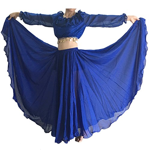 BestDance Full Circle Rock Bauchtanz Tribal Kostüme Maxi Langer Rock Kleid, marineblau, Einheitsgröße von BestDance