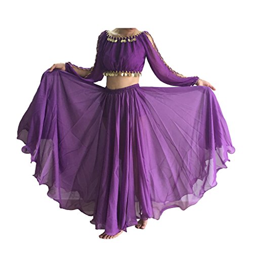 BestDance Ganzkreis-Rock, Bauchtanz-Kostüme, Maxi-Kleid, langer Rock, Kleid, violett, Einheitsgröße von BestDance