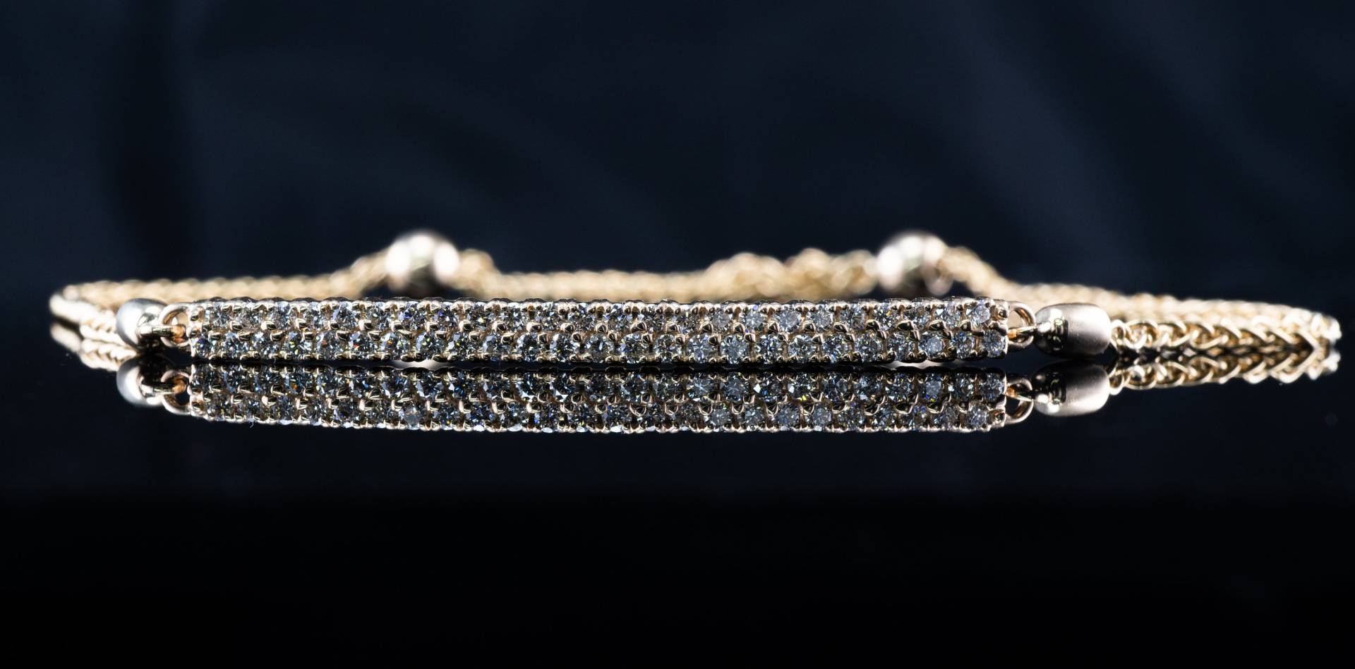 Diamant-Armband, Verstellbare 14K Goldanhänger von BestEstateJewelry