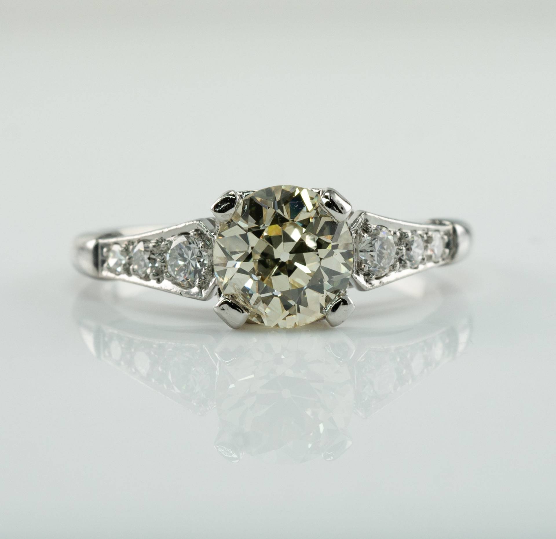 Diamant Ring, Vintage Platin, Verlobung Hochzeit, Nachlass von BestEstateJewelry