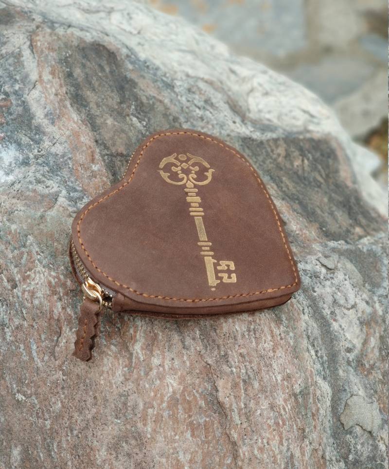 Herz Leder Geldbörse, 3. Jahrestag Geschenk Für Frau von BestLeatherGifts