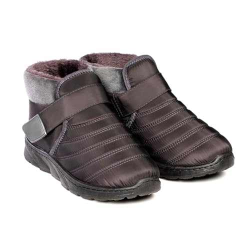 BestMarket.TV Warme Stiefeletten Comfort Nord - Wasserdicht, für rutschige Oberflächen (Grau, EU Schuhgrößensystem, Erwachsene, Herren, Numerisch, M, 37) von BestMarket.TV