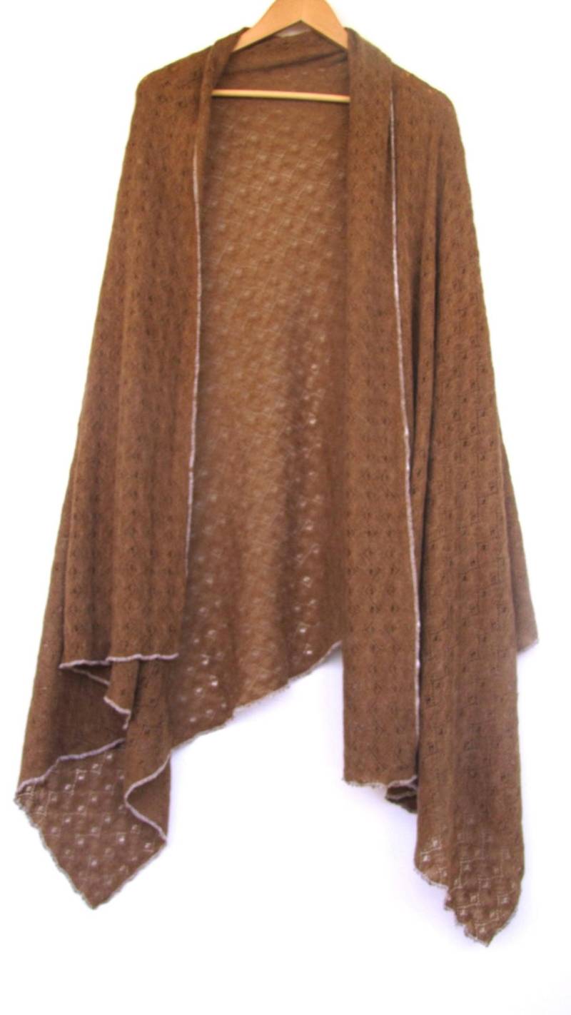 Handgefertigte Wollschal-strickjacke Boho Open Front Wrap - Herbst-Winter-Schichtung von BestOffersBoutique